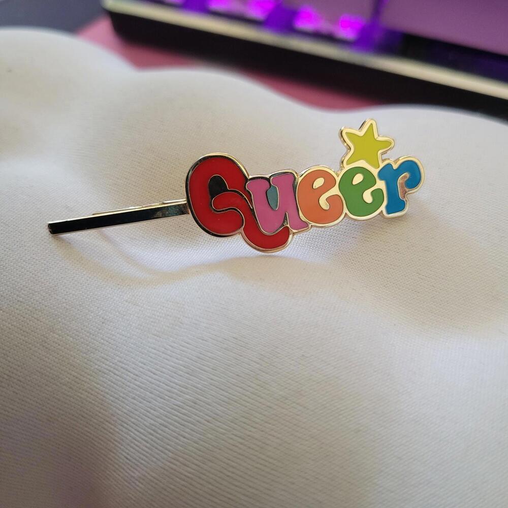 LGBTQ+ Pride thick metal hair pin